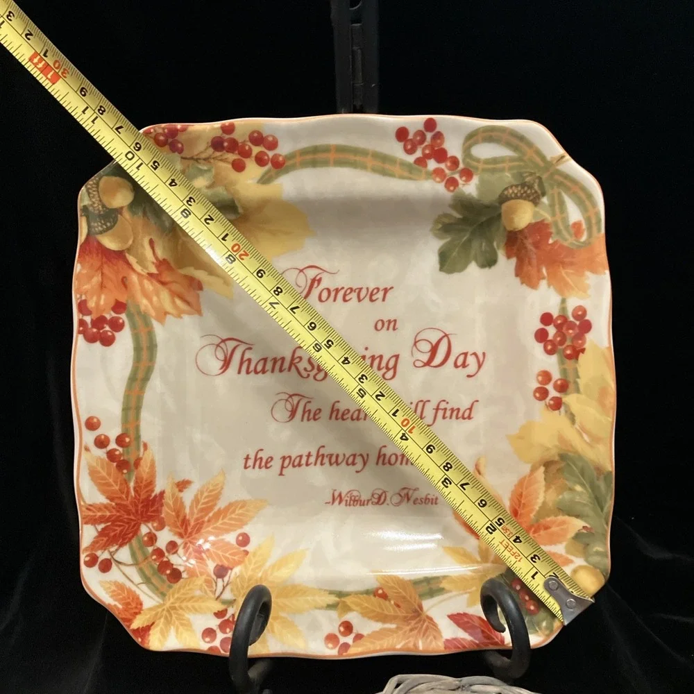 222 Fifth Autumn Family Celebration 10in Serving Dish & Thanksgiving Cornucopia